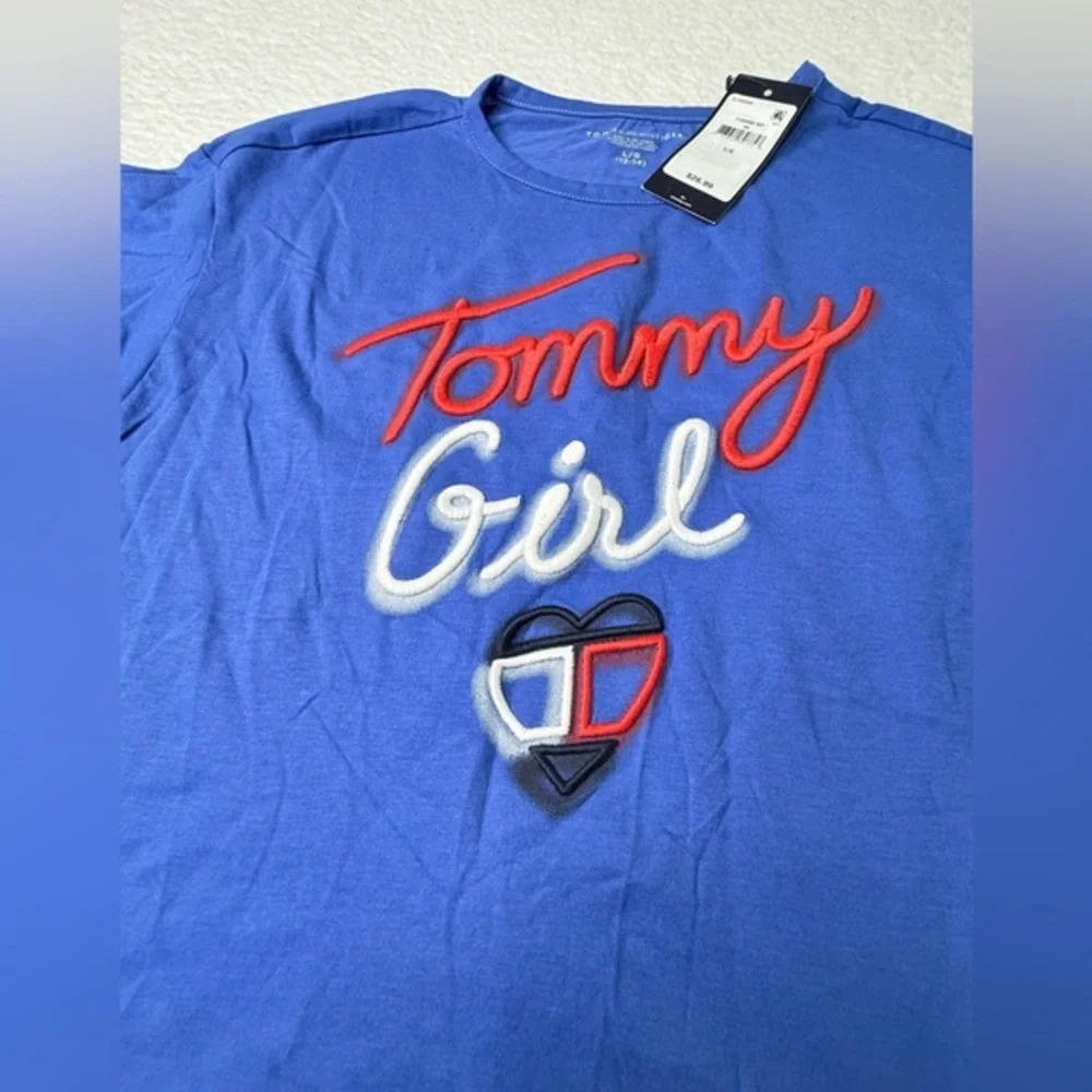 Tommy Hilfiger Big Girls Blue‎ Front Tied Short Sleeve Short Sz L (12-14) NWT